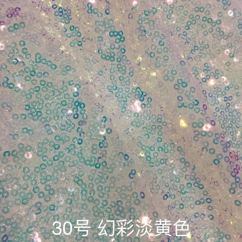 Ширина 130x100 см Ткань с пайетками 3 мм Искрящаяся Розовое золото Серебро Блестящая ткань для одежды Сцена Вечеринка Свадьба DIY Декор Шитье