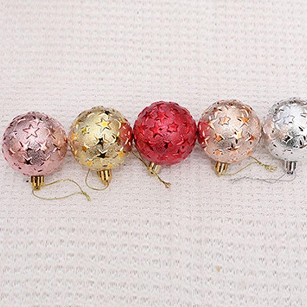 6pcs Colorful Star Christmas Balls Set Shatterproof Xmas Tree Pendants  Merry Christmas Decoration