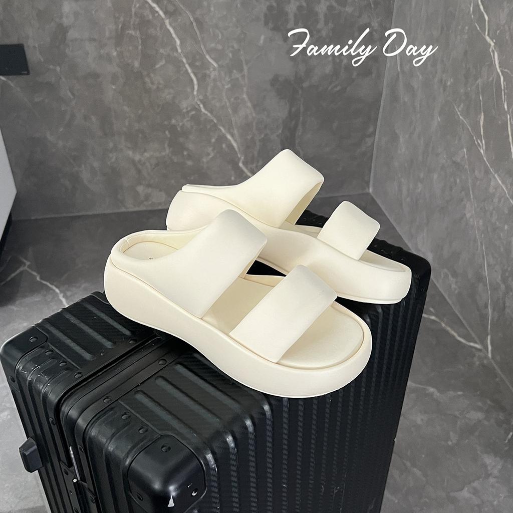 Удобная обувь ~ толстоподошвенные тапочки-хлебцы для женщин для ношения 2025 лето новые повседневные тапочки с открытым носком для женщин