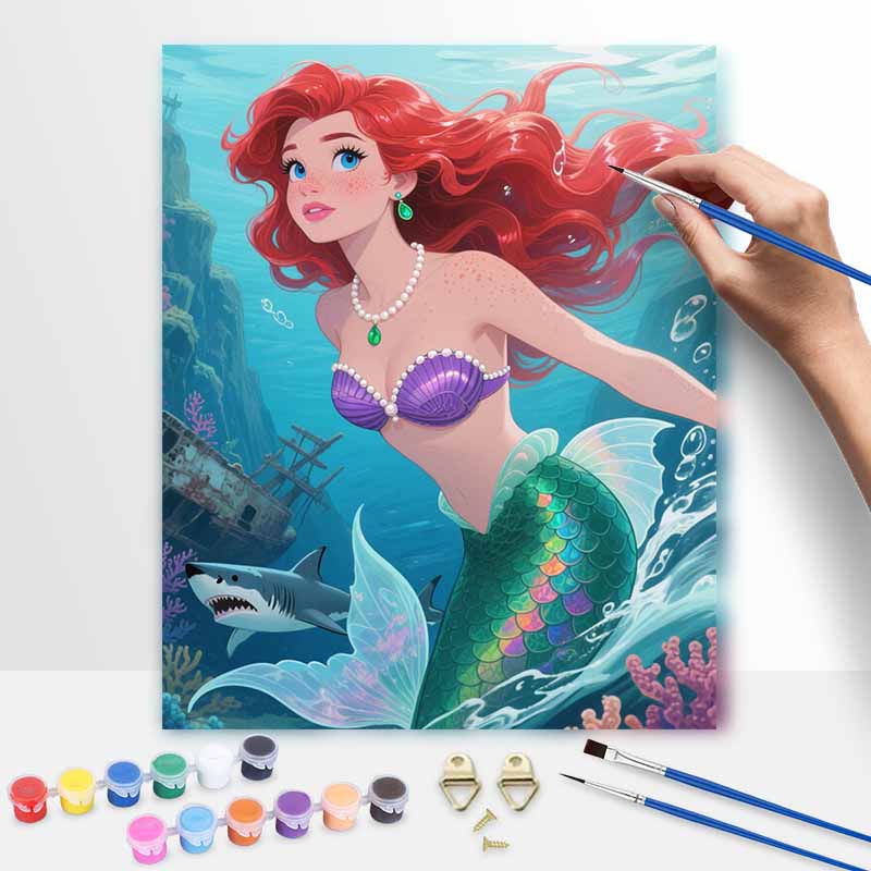 Disney Набор для рисования по номерам масляными красками «Русалочка». ручная работа DIY painting украшение дома подарки