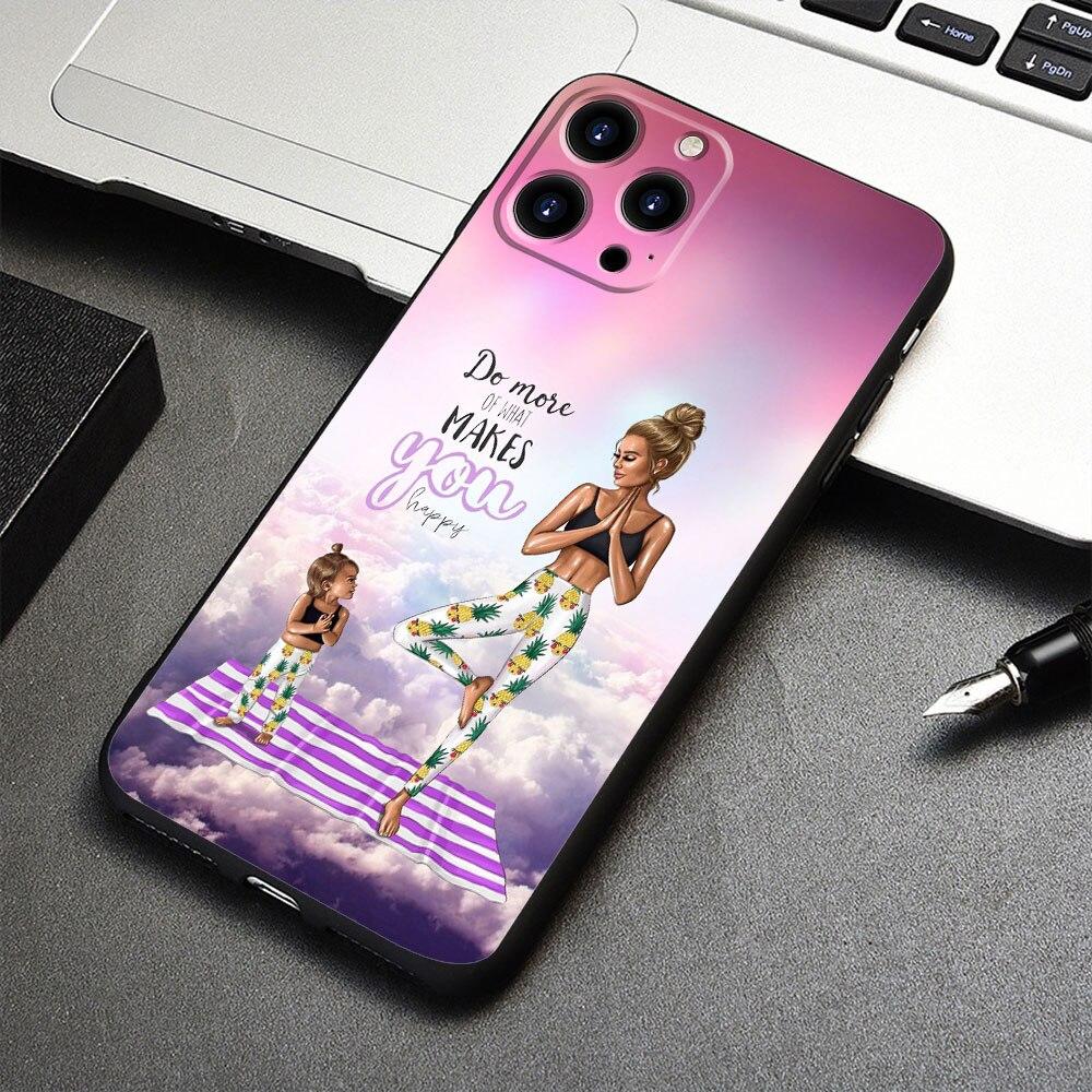 Для iPhone 8 Plus 13 Pro Max 14 XR 12 XS 7 11 X SE2 5S Mini SE2022 6S 5 SE чехол женский модный для девочек супер мама ребенок ТПУ