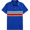 Polo Поло в стиле Color Block в полоску приталенное мужское tops Синий MNPOKNI1N821178-400