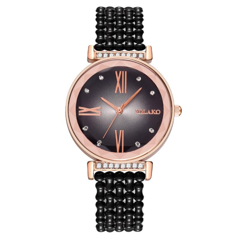 Обработка на заказ модные женские часы с бриллиантами и римским узором женские часы кварцевые часы пластиковый ремешок