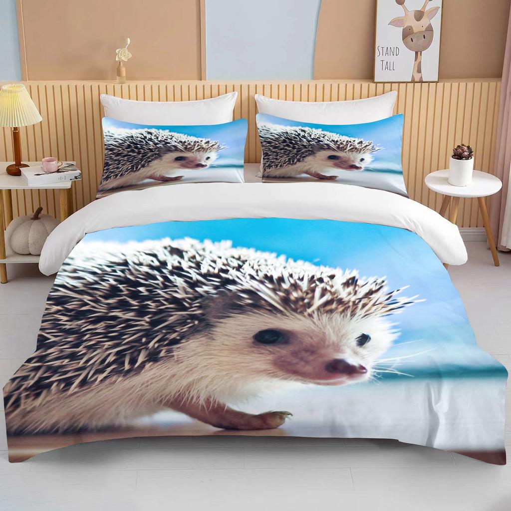 Комплект постельного белья с изображением милого ёжика, королевская милая одежда, одеяло/пододеяльники и наволочки для взрослых и детей, пододеяльник