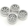 1.9-inch Aluminum Alloy Wheel Rims with Beadlock Design, Standard Light Weight, for 110 Scale RC Crawler Cars D90, SCX10, and F350 (Silver, Size 39)