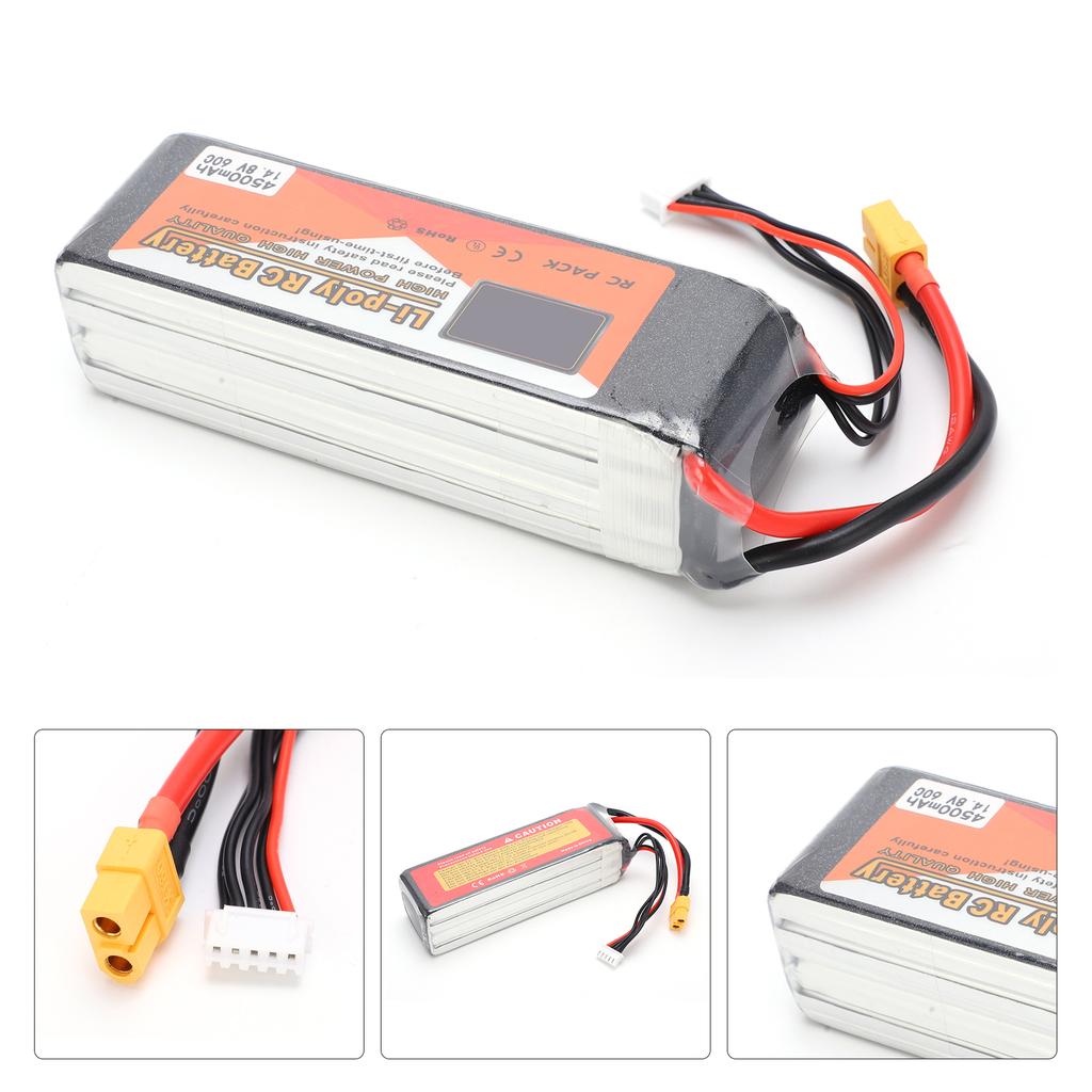 14,8 В 4500 мАч 4S 60C Lipo аккумулятор с разъемом XT60 RC аккумулятор для RC автомобиля лодки вертолета дрона