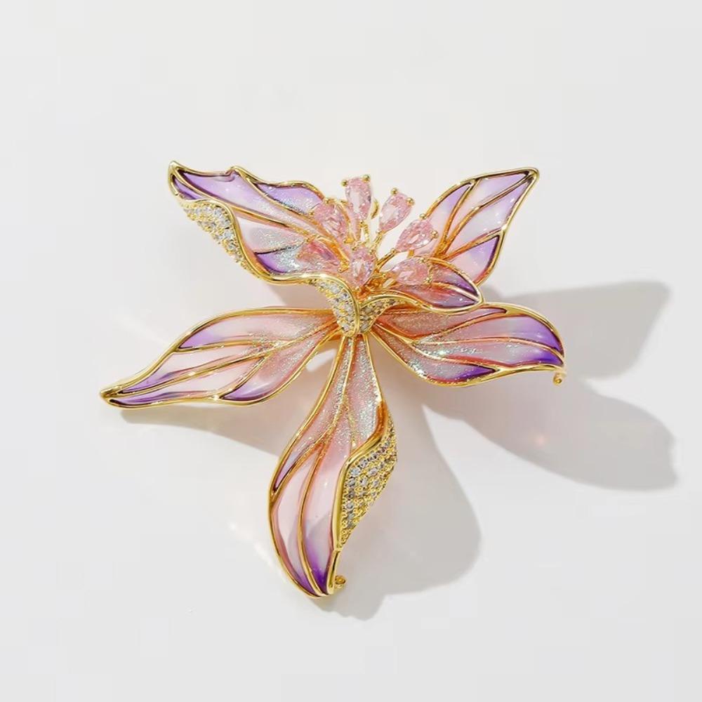 Exquisite Romantic Iris Flower Brooch Wedding Party Gifts Brooches Jewelry For Men Women