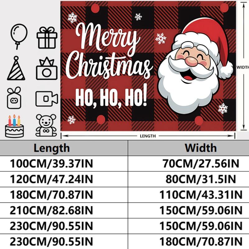 Christmas Backdrop Santa Claus Polyester 90.55x70.8inch Party Wall Decor