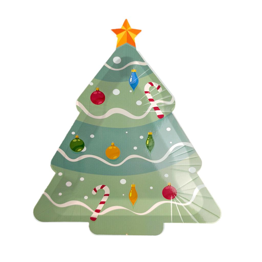 10pcs Cute Christmas Tree Paper Plates Disposable Holiday Dinnerware For Party And Cake Snacks For Celebrations And Family Gatherings