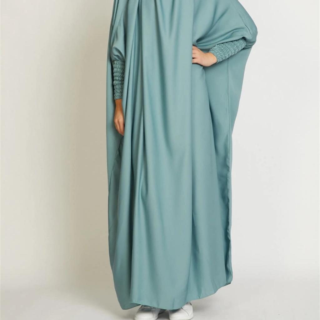 Мусульманское цельное молитвенное платье с капюшоном и рукавами Абая, женское джилбаб, исламская одежда, Дубай, Саудовский черный халат, турецкая скромность