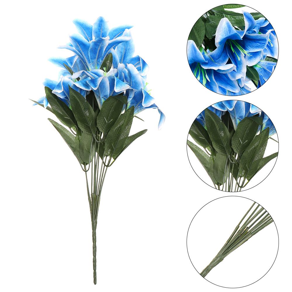 Головы Горячие Высокое Качество Домашние Аксессуары Искусственные Лилии Букет Лилий Свадебный Декор Искусственные Цветы