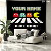 Pac-Man Custom Name Wall Tapestry Aesthetic Wall Hanging Printed Fabric Blanket Decorative Tapestries for Bedroom Living Room Home Decor