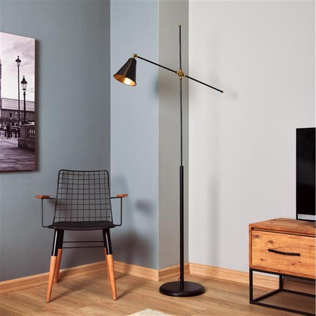 Торшер Corre Roman из металла, черный