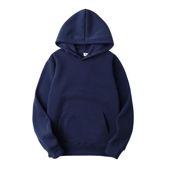 Толстовка унисекс с большим передним карманом, однотонная свободная толстовка с капюшоном, длинные рукава, повседневная спортивная толстовка с капюшоном