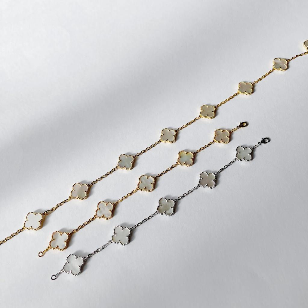 Браслет Clover 18K перламутровый жемчужный браслет золото x белый женский (Белое золото)