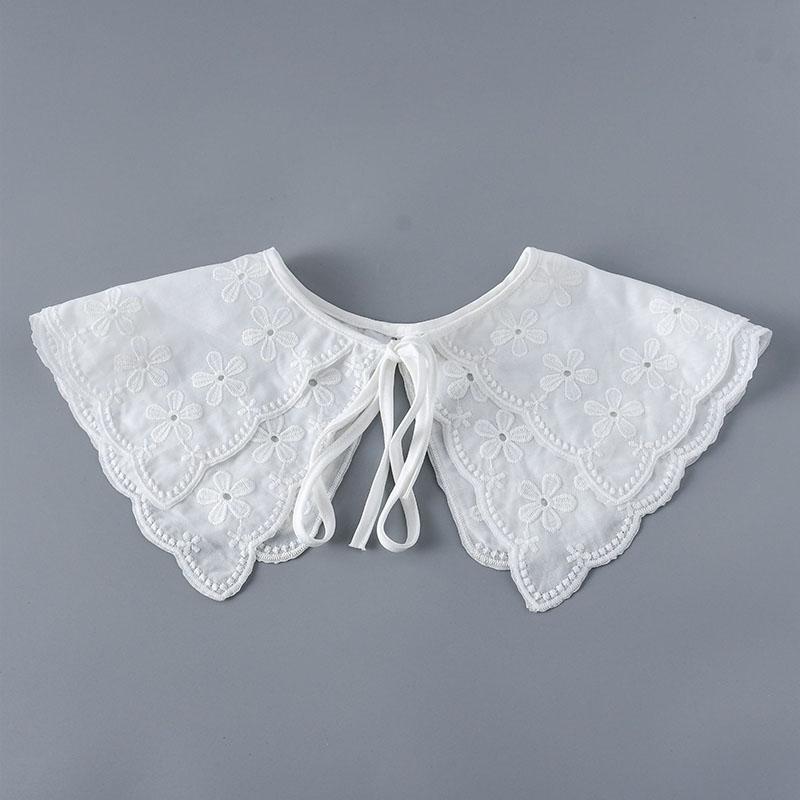 Fashion Scarf Fake Collar Shirt Women Detachable Collar Lace Neckline Women False Collar Tie White Faux Col Clothes Accessories