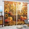 2pcs Autumn Decorations For Home Harvest Pumpkin Printed Curtains - Set of 2 Panels for Spooky Home Decor In Living Room