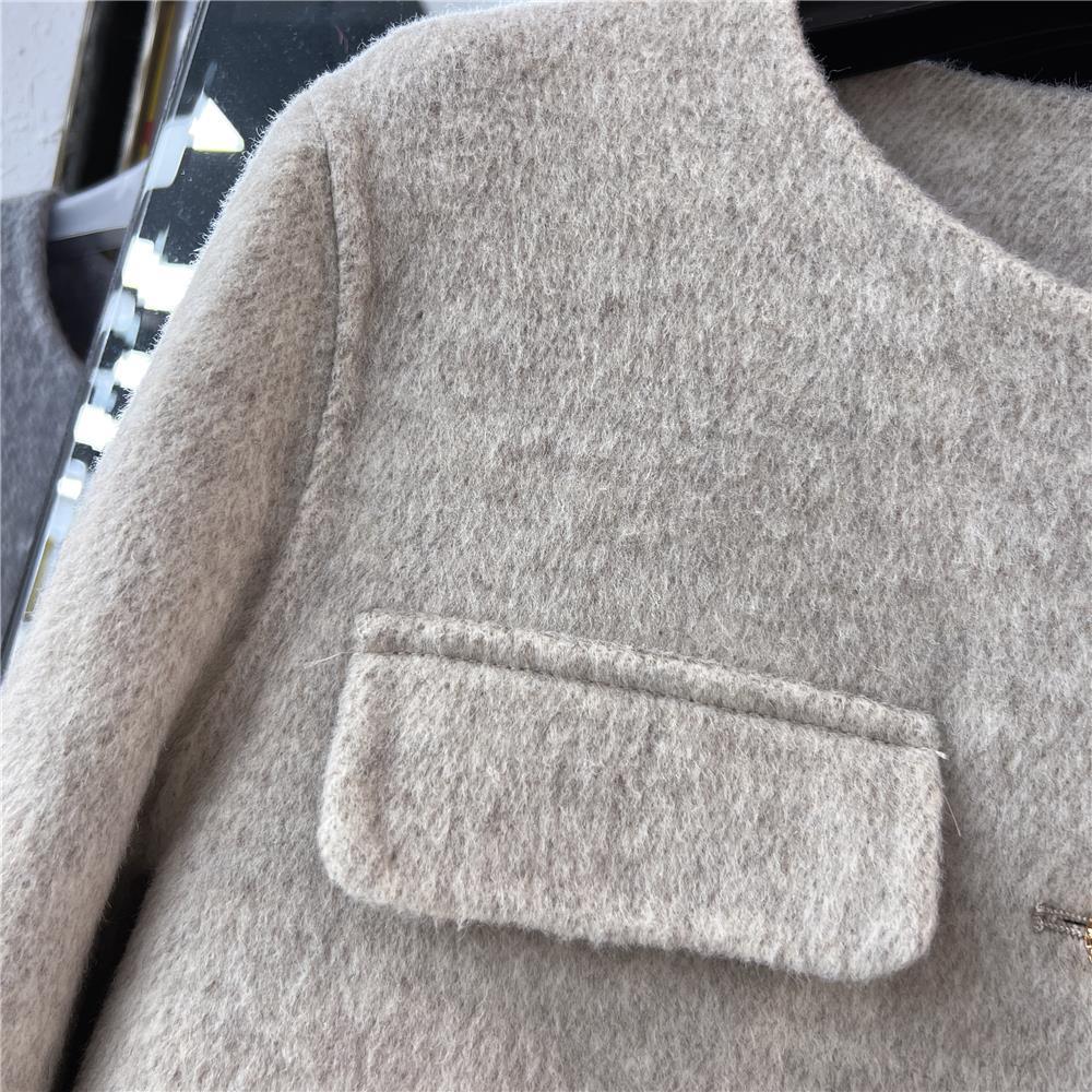 2023 Spring Women's Petite Korean Style Woolen Coat - Short, Double-Sided