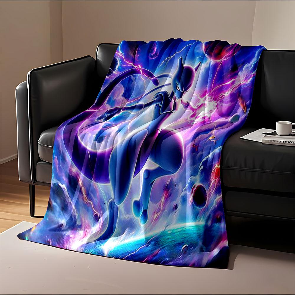 A glowing, humanoid figure with cosmic and lightning effects around. for all seasons blanket lunch break throw gift