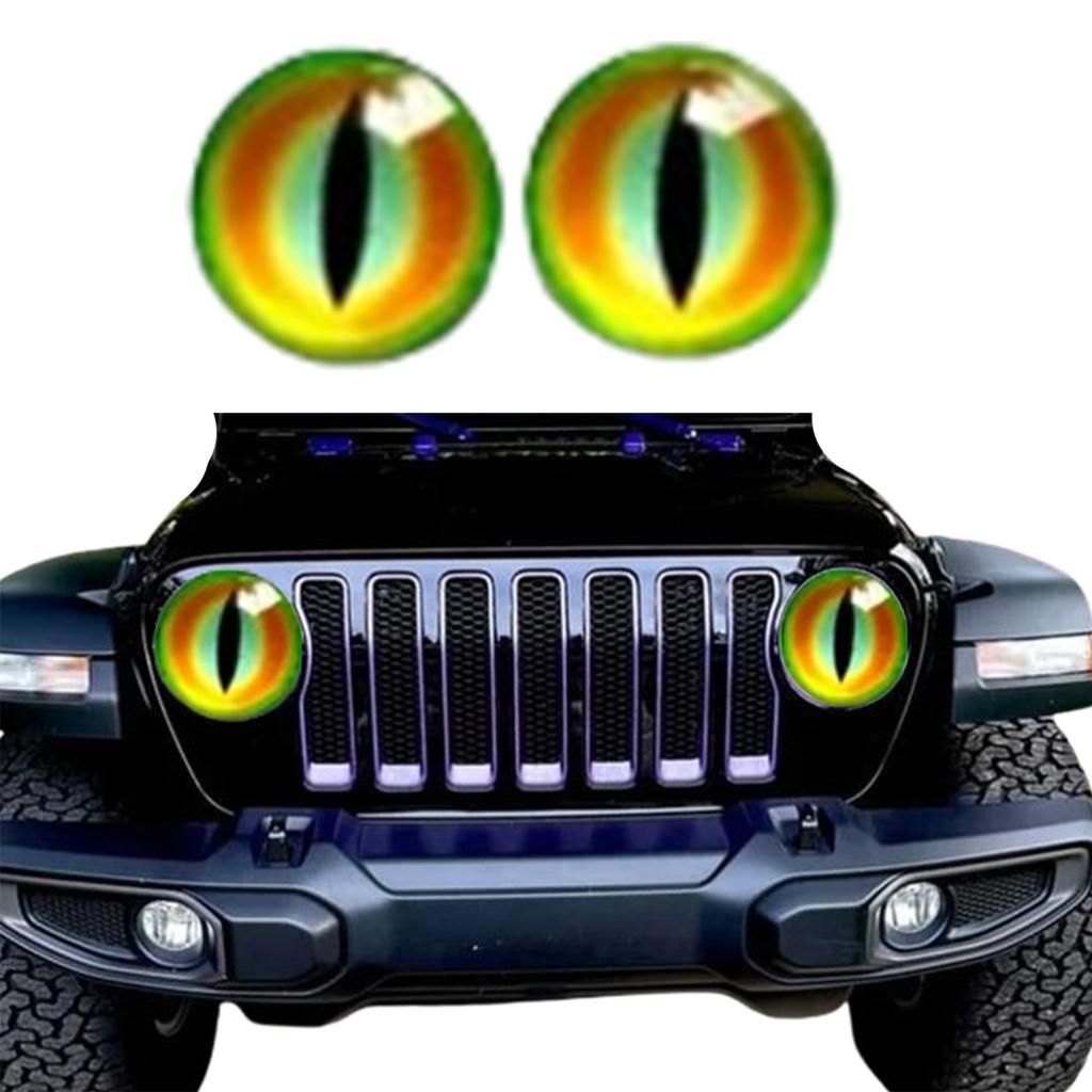 Наклейки на фары с глазами зверя, наклейки с глазами для фар джипа, наклейка на круглую фару, наклейка на фару с 3D стереоглазами, наклейка на фару с круглым глазом