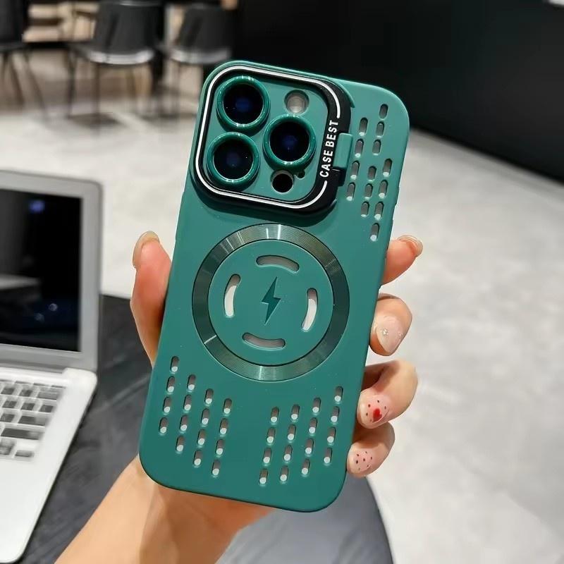Дышащий мягкий чехол для задней панели для iPhone 17 16 15 14 13 12 11 Pro Max Plus Охлаждающий с теплоотводом Магнитный чехол для телефона для Magsafe
