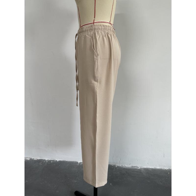 Женская весенняя повседневная свободная рубашка больших размеров, укороченные брюки, брюки «Арлекин», комплект из двух предметов