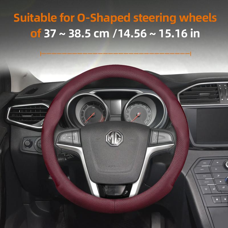 Suitable for Mg Ultra-Thin Breathable Leather Steering Wheel Cover Suitable for Zs Mg3 Hybrid Luxury 2025 One Mg4 Mulan Hs 5 6 Hector Gt Zt 4
