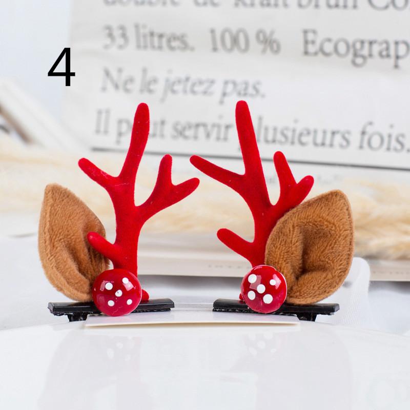 Рождественская заколка для волос Детская заколка для волос Рог оленя Двойной зажим Рождественский подарок Праздничные принадлежности Утка Зажим для стакана