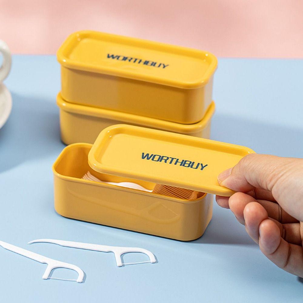 Mini Dental Floss Holder Portable Sundries Organizer Box Simple Cotton Swab Box Travel