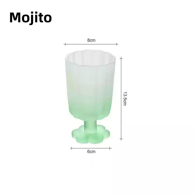 Colours Glass Cup Flower-shaped Goblet Ice Cold Juice Dessert Wine Iced Coffee Glass Cup House Bar Party Drinkware Gift Cups
