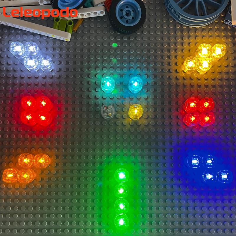 Новые 1/2/5 шт. Moc 8 цветов 2x2 Точечные светодиодные огни с батарейками Аксессуары Классический Кирпич Образовательные Светящиеся Строительные Блоки Дети