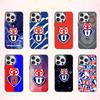 C-Чили U-Университет L-Лого Чехол для iPhone17,16,15,14,13,12,11 Plus,Pro Max Цветной Серебряный Покрытие Внутренняя Крышка