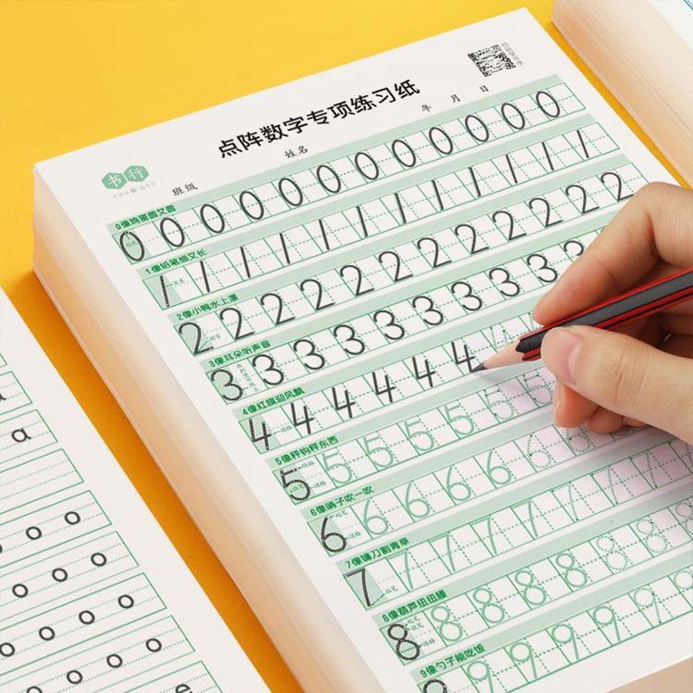 Math Number Dot Matrix Digital Tracing Book 26 English Letters Letter Copybook Kindergarten