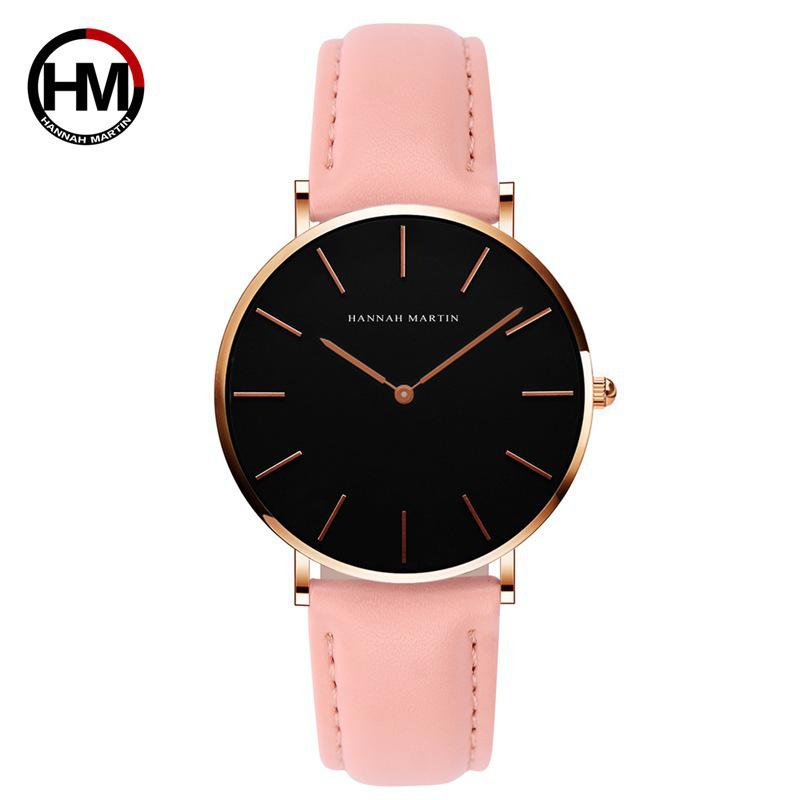 Women's Waterproof Quartz Watch with Leather Strap - Japanese Movement