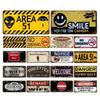 Warning No Smoking Caution Metal Aluminum Signs Vintage Plaque Auto Plate Embossed Tag Garage Bars Pubs Clubs Home Wall Decor
