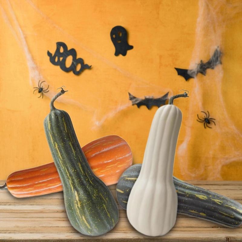 Artificial Pumpkins Realistic Long Fake Foams Pumpkins for Basket Display Photography Props Thanksgiving Decorations
