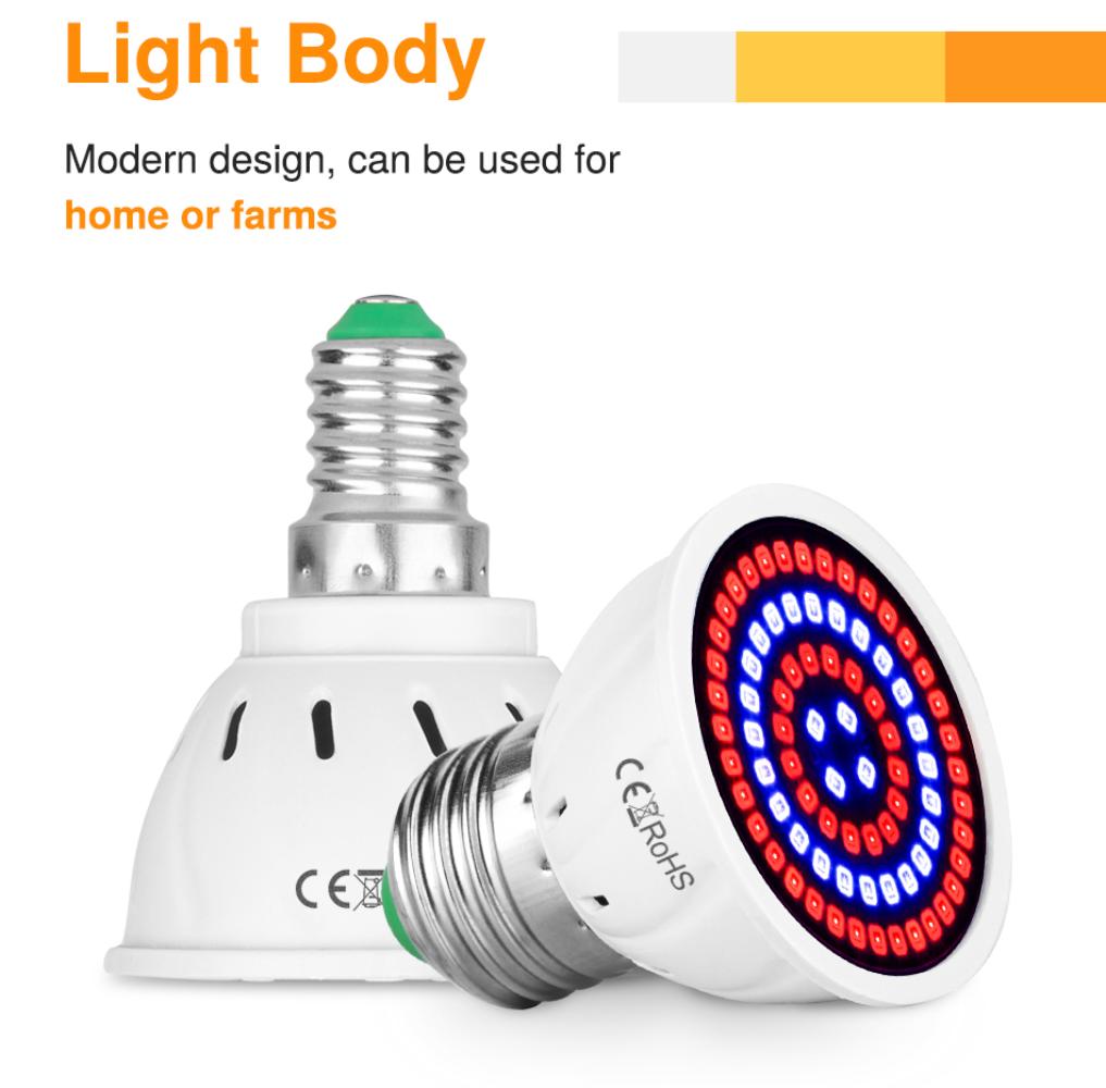Led E27 Hydroponic Growth Light B22 Led Grow Bulb MR16 Full Spectrum 220V  Plant E14 Flower Seedling Fitolamp GU10