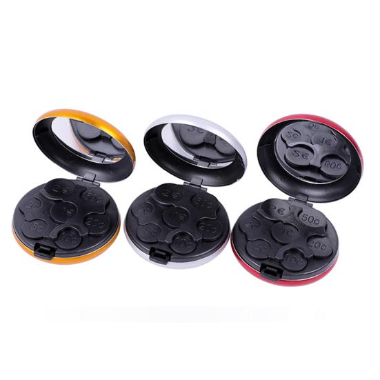 Coin Organizer with 7 Slots Large Capacity Built-in Mirror Compact Design Portable Travel Yen Coin Organizer Dispenser