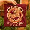 Year of The Horse 2026 Chinese Zodiac Unisex Cotton Tshirts Lunar New Year Clipart Lanterns Blossoms Family Matching Retro Tops