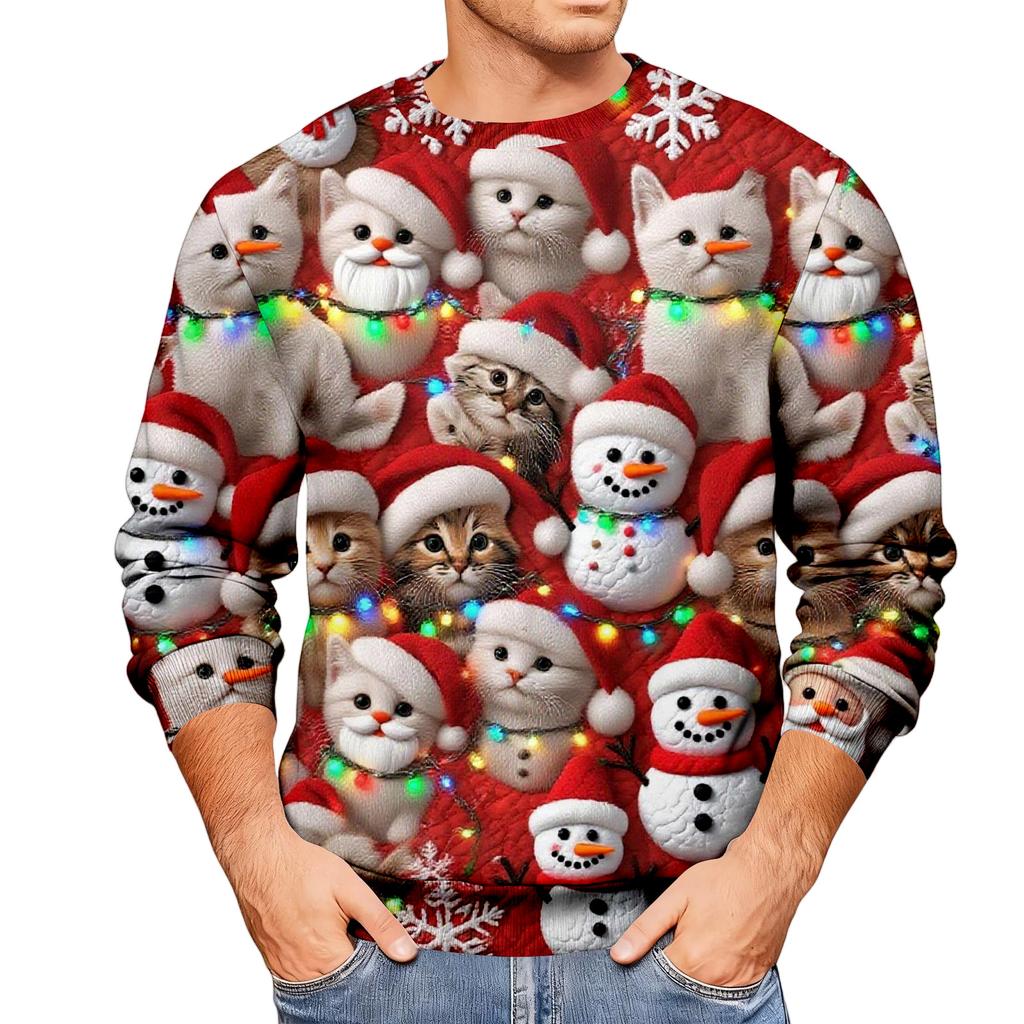 Свободное мужское худи с рождественским принтом