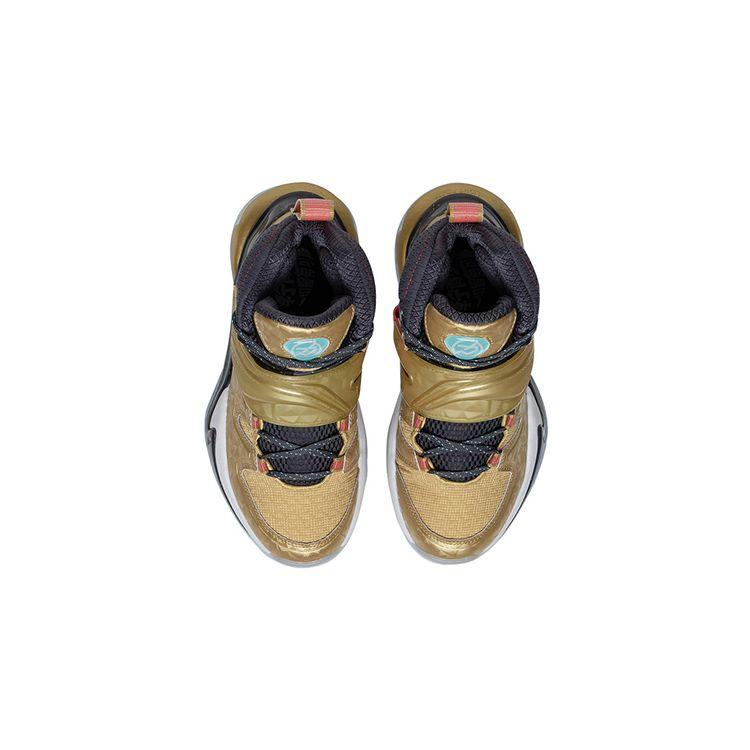 Li Ning Youth  Anti Slip Shock Absorbing Wear Resistant High Top Basketball Shoes Kids Sneakers Gold YKBS084-1
