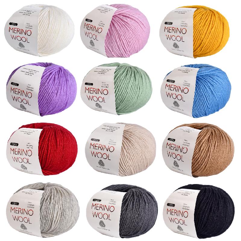 50 г/моток Материал для одежды Шарф Мягкая текстура Пряжа Проекты для вязания крючком Пряжа из мериносовой шерсти Зима Доступно несколько вариантов