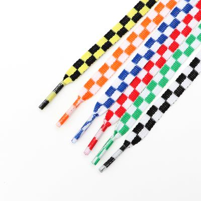 1 пара шнурков в клетку для обуви, плоские черные и белые шнурки в клетку, кроссовки, шнурки для обуви, женские и мужские шнурки для обуви