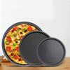 3Pcs/Set Carbon Steel Pizza Pan Non-Stick Shallow Round Pizza Plate Pizza Oven Tray Home Use