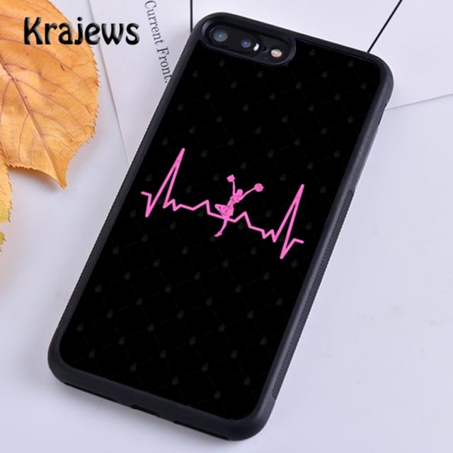 Krajews Cheerleader Cheer Heartbeat Line Phone Case For IPhone 18 17 Air 16 15 14 plus 11 12 13 pro max coque Shell Fundas