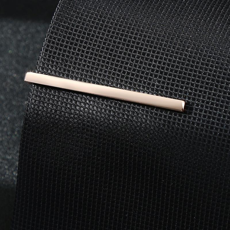 Gentlemen's Classic Minimalist Tie Clip: Gold-Plated, Silver, Gunmetal, Rose Gold Pure Copper Jewelry.