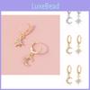 Fashionable Star Moon Stud Earrings Alloy Trendy European Style Jewelry For Women