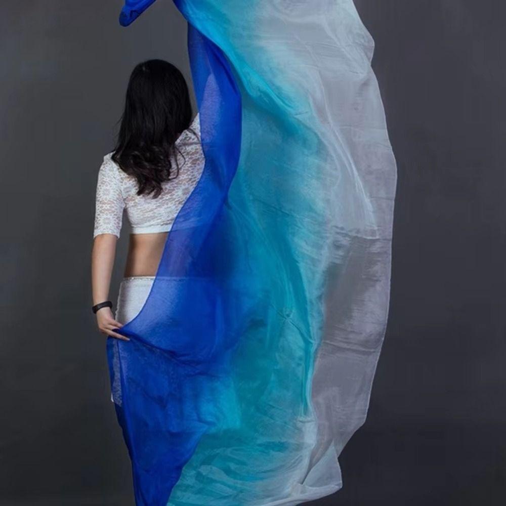 Light Texture Latin Belly Dance Shawls Gradient Color Performance Shawl Dancing Scarf