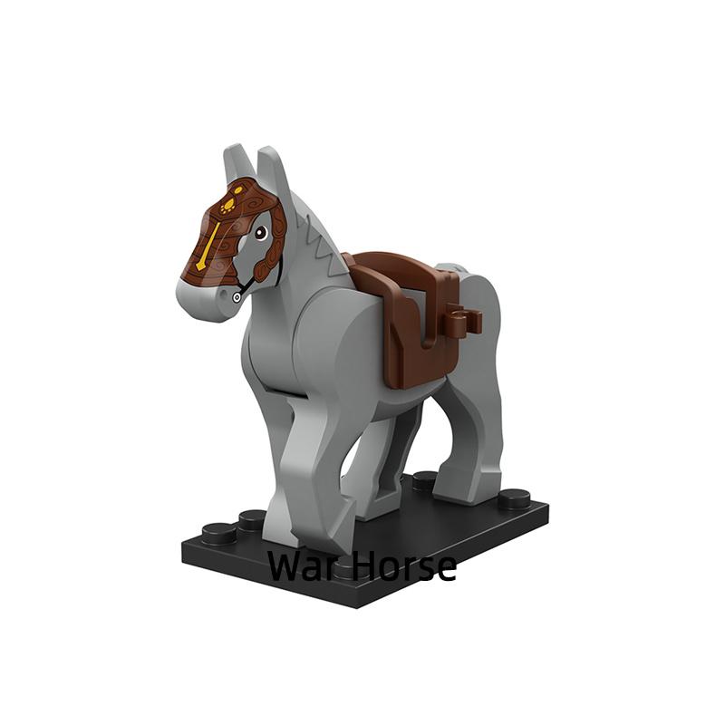 Коричневый Белый Черный Серый Древний Боевой Конь Модель Блоки MOC Кирпичи Набор Подарки Игрушки Для Детей XP1007-XP1016