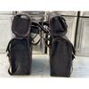Leather Motorcycle Saddle Bags 4 Black Leather Side Pouch Panniers 4 Bags Combo